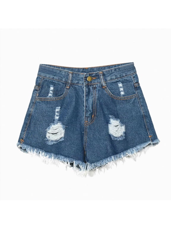 Sexy Denim Shorts Women Summer Jeans Shorts High Waist Plus Size Ripped Burr Edge A Line Hot Pants,Sizes 3XL