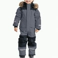 thumbnail image 1 of UAYOTSE Snowsuit Children's Unisex Ski Suit Thickened Warm Ski Overall Winter Warm Ski Suits with Hood Snow Overall Windproof,Sizes 5-6 Years, 1 of 6