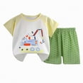 thumbnail image 1 of UAYOTSE Soft Comfortable Toddler Pajamas Set Short Sleeve Top & Elastic Shorts Unisex Sleepwear Homewear Dailywear for Little Big Kids Spring Summer,Sizes 3-9 Months, 1 of 4