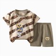 thumbnail image 1 of UAYOTSE Soft Stylish Casual Cartoon Boys Short Sleeve Tee Shorts Set Kids Summer Daily Outfit Size 3-6 Months, 1 of 5