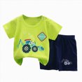 thumbnail image 1 of UAYOTSE Spring Summer Toddler Kids Pajamas Unisex Short Sleeve T-Shirt & Shorts Set Fashion Soft Jammies Dailywear Loungewear for Boys Girls,Sizes 3-9 Months, 1 of 4