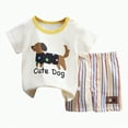 thumbnail image 1 of UAYOTSE Spring Summer Toddler Kids Sleepwear Unisex Short Sleeve 2-Piece Pajamas Set Soft Cute Loungewear Daily Outfit for Boys Girls,Sizes 6-12 Months, 1 of 4