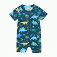 thumbnail image 1 of UAYOTSE Summer Toddler Boys Girls Short Sleeve Cartoon Dinosaur Prints 1 Piece Swimwear Beach Swimsuit Bikini,Sizes 6-12 Months, 1 of 7