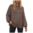 thumbnail image 1 of UAYOTSE Sweaters for Women Oversized Crewneck Long Sleeve Chunky Knit Pullover Sweaters Tops Trendy Fall Outfits(A186-Brown,XL), 1 of 5