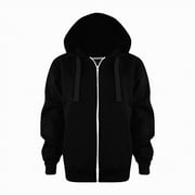 UAYOTSE Sweatshirt Color Solid Zip Jackets Long Hoodie Top Boys Sleeve Up Girls Kids Boys Coat JacketBlack#1,13-14 Years