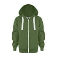 thumbnail image 1 of UAYOTSE Sweatshirt Color Solid Zip Jackets Long Hoodie Top Boys Sleeve Up Girls Kids Boys Coat Jacket(Green&2,5-6 Years), 1 of 6
