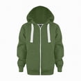 thumbnail image 1 of UAYOTSE Sweatshirt Color Solid Zip Jackets Long Hoodie Top Boys Sleeve Up Girls Kids Boys Coat Jacket(Green#2,7-8 Years), 1 of 6