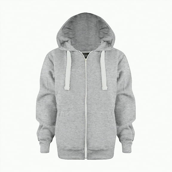 UAYOTSE Sweatshirt Color Solid Zip Jackets Long Hoodie Top Boys Sleeve Up Girls Kids Boys Coat Jacket(Light Gray#4,4-5 Years)