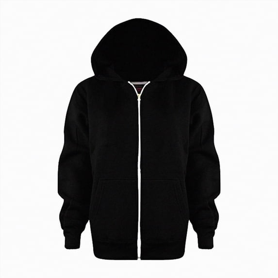 UAYOTSE Sweatshirt Color Solid Zip Jackets Long Hoodie Top Boys Sleeve Up Girls Kids Boys Coat Jacket(White&6,11-12 Years)