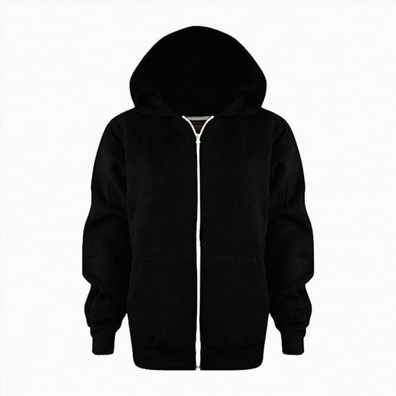 UAYOTSE Sweatshirt Color Solid Zip Jackets Long Hoodie Top Boys Sleeve Up Girls Kids Boys Coat Jacket(White##6,4-5 Years)