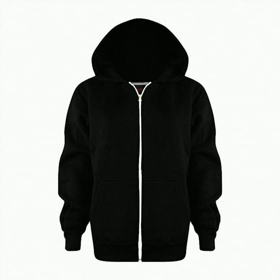 UAYOTSE Sweatshirt Color Solid Zip Jackets Long Hoodie Top Boys Sleeve Up Girls Kids Boys Coat Jacket(White##6,9-10 Years)