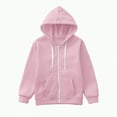 thumbnail image 1 of UAYOTSE Sweatshirt Color Solid Zip Jackets Long Hoodie Top Boys Sleeve Up Girls Kids Boys Coat&jacket(Pink&3,6-7 Years), 1 of 5