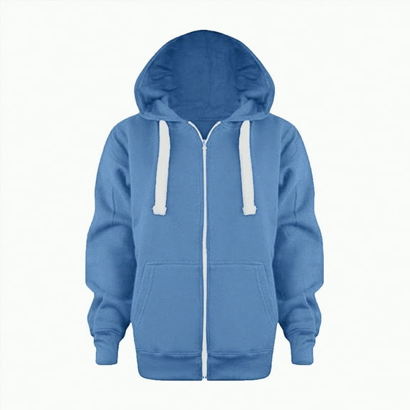 UAYOTSE Sweatshirt Color Solid Zip Jackets Long Hoodie Top Sleeve Up Girls Kids Boys Coat&jacket(Blue##g,4-5 Years)