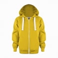 thumbnail image 1 of UAYOTSE Sweatshirt Color Solid Zip Jackets Long Hoodie Top Sleeve Up Girls Kids Boys Coat&jacket(Yellow&4,9-10 Years), 1 of 7