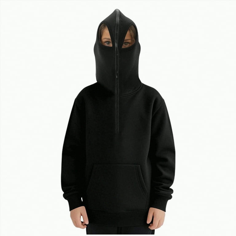 UAYOTSE Teen Boys Girls Half Zipper Crop Pullover Hoodies With