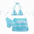 thumbnail image 1 of UAYOTSE Teen Girls Swimsuits 3 Piece Metallic Sets Bikini Tankini Swimwear Summer Beach,Sizes 14-15 Years, 1 of 7
