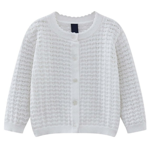 UAYOTSE Toddle Baby Boys Girls Knit Cardigan Cotton Solid Candy Color Basic Long Sleeve Button Up Cardigan Sweater Fall Winter Clothes(9-12 Months,F261-Pink)