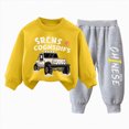 thumbnail image 1 of UAYOTSE Toddler Baby Boy Clothes 6 12 18 24 Months 2T 3T Fall Winter Outfit Long Sleeve Sweatshirt Tops Pants Set(12-18 Months,B419-Yellow), 1 of 7