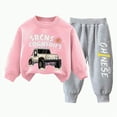 thumbnail image 1 of UAYOTSE Toddler Baby Boy Clothes 6 12 18 24 Months 2T 3T Fall Winter Outfit Long Sleeve Sweatshirt Tops Pants Set(7-8 Years,B417-Pink), 1 of 7
