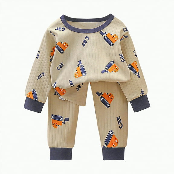 UAYOTSE Toddler Baby Boy Clothes Waffle Knit Outfit Printed Boy Little Dude Sweatshirt tops Pants Set Fall Winter Clothing(6-12 Months,Blue@b)