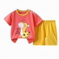 thumbnail image 1 of UAYOTSE Toddler Baby Boy Clothes short Sleeve Color Block Sweatshirt Top Drawstring Pants Set 2Pcs Spring Summer Outfits,Sizes 3-4 Years, 1 of 4