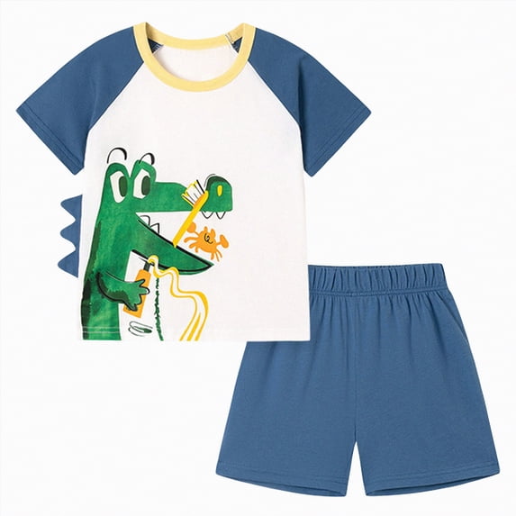 UAYOTSE Toddler Baby Boy Clothes short Sleeve Color Block Sweatshirt Top Drawstring Pants Set 2Pcs Summer Outfits,Sizes 2-3 Years