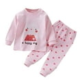thumbnail image 1 of UAYOTSE Toddler Baby Boy Fall Clothes Waffle Contrast Color Sweatshirt Pants Sets Winter Outfits 6 12 18 24 Months(18-24 Months,F6-Pink), 1 of 3