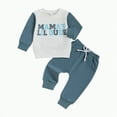 thumbnail image 1 of UAYOTSE Toddler Baby Boy Fall Winter Clothes Long Sleeve Letter Print Crewneck Sweatshirt and Elastic Pants Outfits(Z8-Dark Blue&15,2-3 Years), 1 of 8