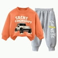 thumbnail image 1 of UAYOTSE Toddler Baby Boy Fall Winter Outfits Sweatshirt Casual Pants 2Pcs Clothes Set(12-18 Months,B412-Orange), 1 of 7