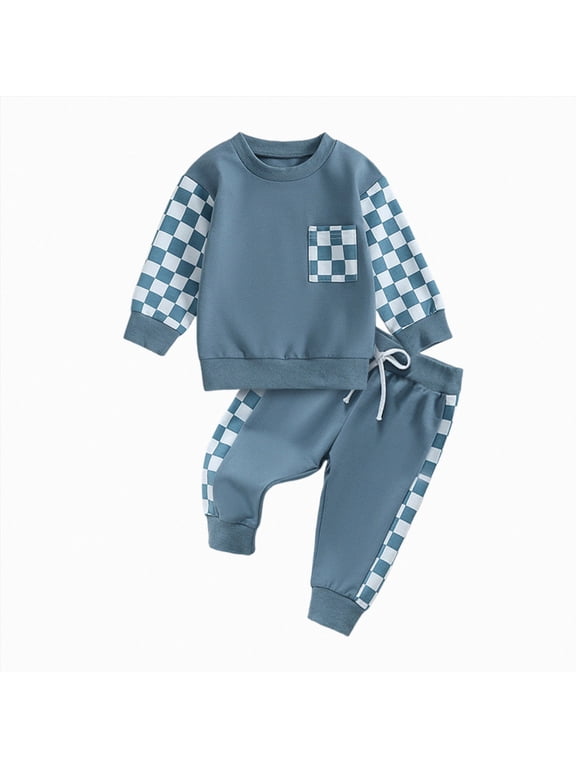 Toddler Baby Boy Fall Winter Outfits Sweatshirt Casual Pants 2Pcs Clothes Set,Sizes 18-24 Months