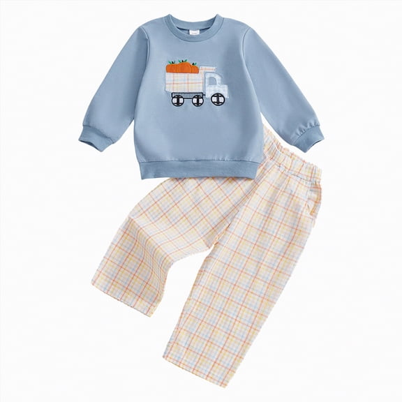 UAYOTSE Toddler Baby Boy First 2nd Birthday Outfit Truck Crewneck Sweatshirt Pants Sets Cute Cake Outfit,Sizes 2-3 Years