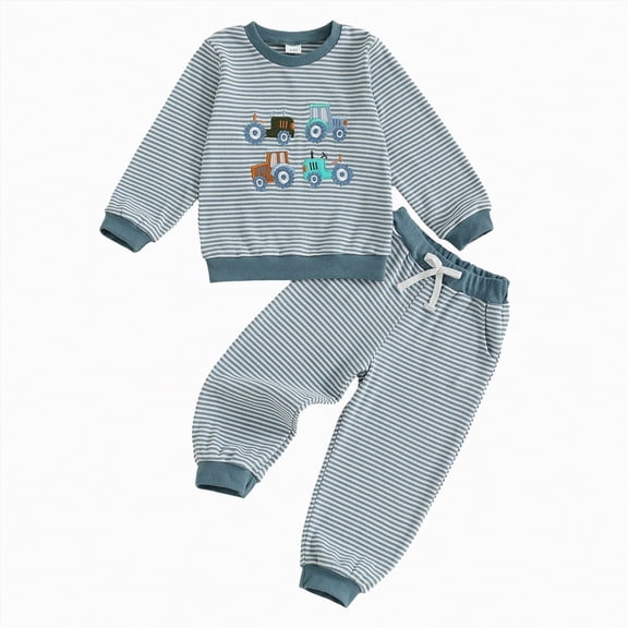 UAYOTSE Toddler Baby Boy First 2nd Birthday Outfit Truck Crewneck Sweatshirt Pants Sets Cute Cake Outfit,Sizes 3-4 Years