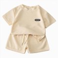 thumbnail image 1 of UAYOTSE Toddler Baby Boy Spring Summer Clothes Short Sleeve Color Block T-Shirt with Elastic Waist Set Summer Outfit Spring Summer Set for 0 6 12 18 24 M 1t 2t 3t 4t 5t 6t,Sizes 5-6 Years, 1 of 4