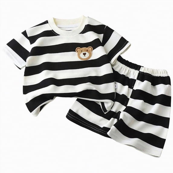 UAYOTSE Toddler Baby Boy Spring Summer Clothes short Sleeve Color Block T-Shirt with Elastic Waist Set Summer Outfit Spring Summer Set for 0 6 12 18 24 M 1t 2t 3t 4t 5t 6t,Sizes 5-6 Years