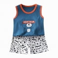 thumbnail image 1 of UAYOTSE Toddler Baby Boy Summer Clothes Letter Print Sleeveless Short Sleeve Shirt Tops and Shorts Set Summer Outfit 2Pcs,Sizes 4-5 Years, 1 of 5