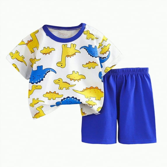 UAYOTSE Toddler Baby Boy Summer Winter 2Pcs Outfits Short Sleeve Pullover Tops Pants Clothes Set,Sizes 4-5 Years