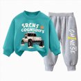 thumbnail image 1 of UAYOTSE Toddler Baby Boys Fall Outfits Long Sleeve Pull On Sweatshirt Elastic Waist Pants 2Pcs Solid Clothes Set(18-24 Months,B416-Light Blue), 1 of 7