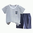 thumbnail image 1 of UAYOTSE Toddler Baby Boys Girls Breathable Pajamas 2-Piece Set Short Sleeve Tee Elastic Shorts Sleepwear Loungewear for Spring Summer Casual Wear,Sizes 12-18 Months, 1 of 4