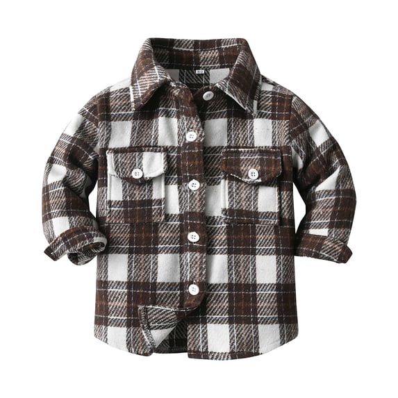 UAYOTSE Baby Boys Flannel Shirt Toddler Long Sleeve Button up Buffalo Plaid Shirt Little Boys Kids Fall Casual Flannel Shacket(8-9 Years,T96-Grey)