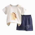 thumbnail image 1 of UAYOTSE Toddler Baby Boys Girls Soft Pajamas Set Short Sleeve Tee & Loose Shorts Breathable Sleepwear Dailywear Homewear for Spring Summer Casual,Sizes 5-6 Years, 1 of 4