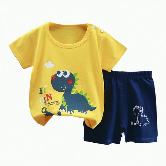 UAYOTSE Toddler Baby Boys Summer Outfits Short Sleeve Tops and Pants Clothes Set,Sizes 18-24 Months