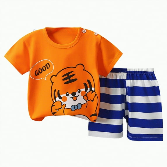 UAYOTSE Toddler Baby Boys Summer Outfits Short Sleeve Tops and Pants Clothes Set,Sizes 18-24 Months