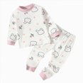 thumbnail image 1 of UAYOTSE Toddler Baby Boys and Girls Fall Pajamas 3 6 12 18 Months 3T 4T 5T 6T Crew Neck Long Sleeve Tops and Pants 2Pcs Sleepwear Set, 1 of 4