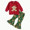 thumbnail image 1 of UAYOTSE Toddler Baby Girl Christmas Outfit Cane Sweatshirt Bell Bottom Pants Set,Sizes 18-24 Months, 1 of 9