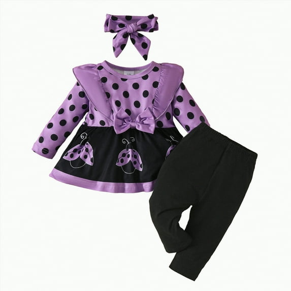 UAYOTSE Toddler Baby Girl Clothes Girl Outfits Summer Ruffle Floral T Shirt Top Pants Set Spring Clothes(Purple##1,12-18 Months)