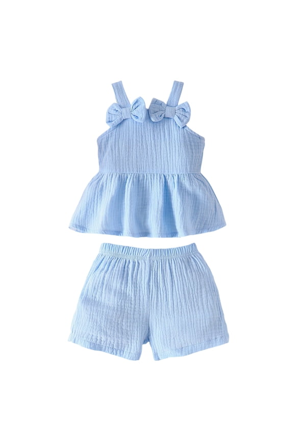 Toddler Baby Girl Clothes Outfits Summer Cute Sleeveless 9 12 18 24 Months Top Shorts Set,Sizes 2-3 Years