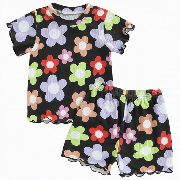 UAYOTSE Toddler Baby Girl Clothes Outfits Summer Cute Sleeveless Bowknot Top Shorts Set,Sizes 3-4 Years