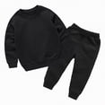 thumbnail image 1 of UAYOTSE Toddler Baby Girl Fall Outfit Letter Print Sweatshirt Top Elastic Waist Pant Cute Winter Clothes Set(11-12 Years,B337-Black), 1 of 6