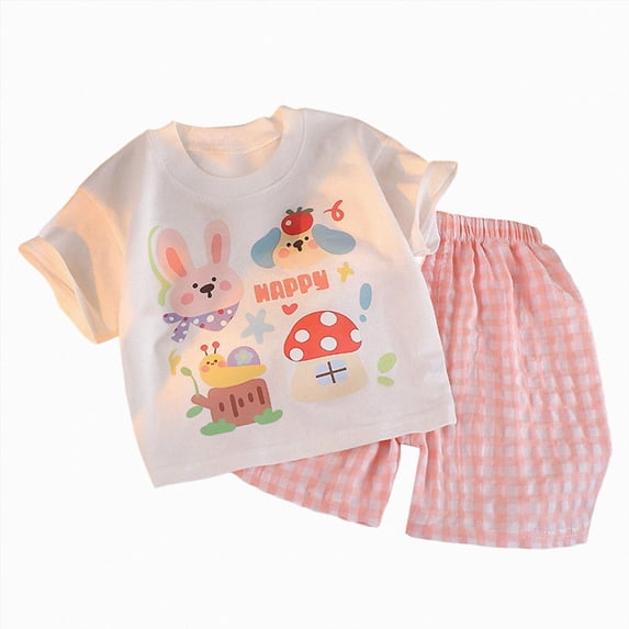 UAYOTSE Toddler Baby Girl Summer Clothes 1st 2nd 3rd 4th Birthday Outfit Ruffle Short Sleeve Shirt Gingham Shorts Set,Sizes 4-5 Years