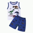 thumbnail image 1 of UAYOTSE Toddler Baby Girl Summer Clothes Outfits 2Pcs T-Shirt Short Sleeve Herringbone Tops + Twill Shorts Set 12/18 month boy summer onsies(5-6 Years,Blue), 1 of 6